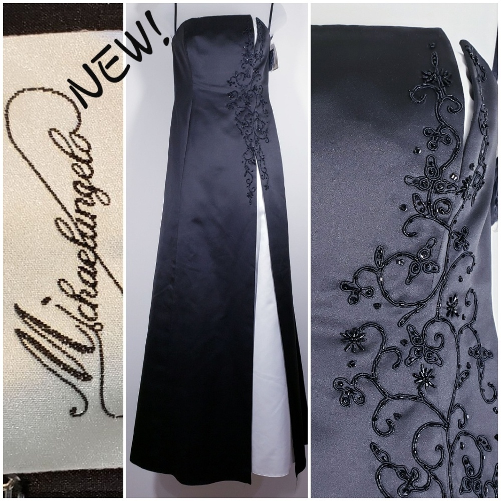 ❤️Michaelangelo NWT! gown from David's Bridal black with white 🤍size 2